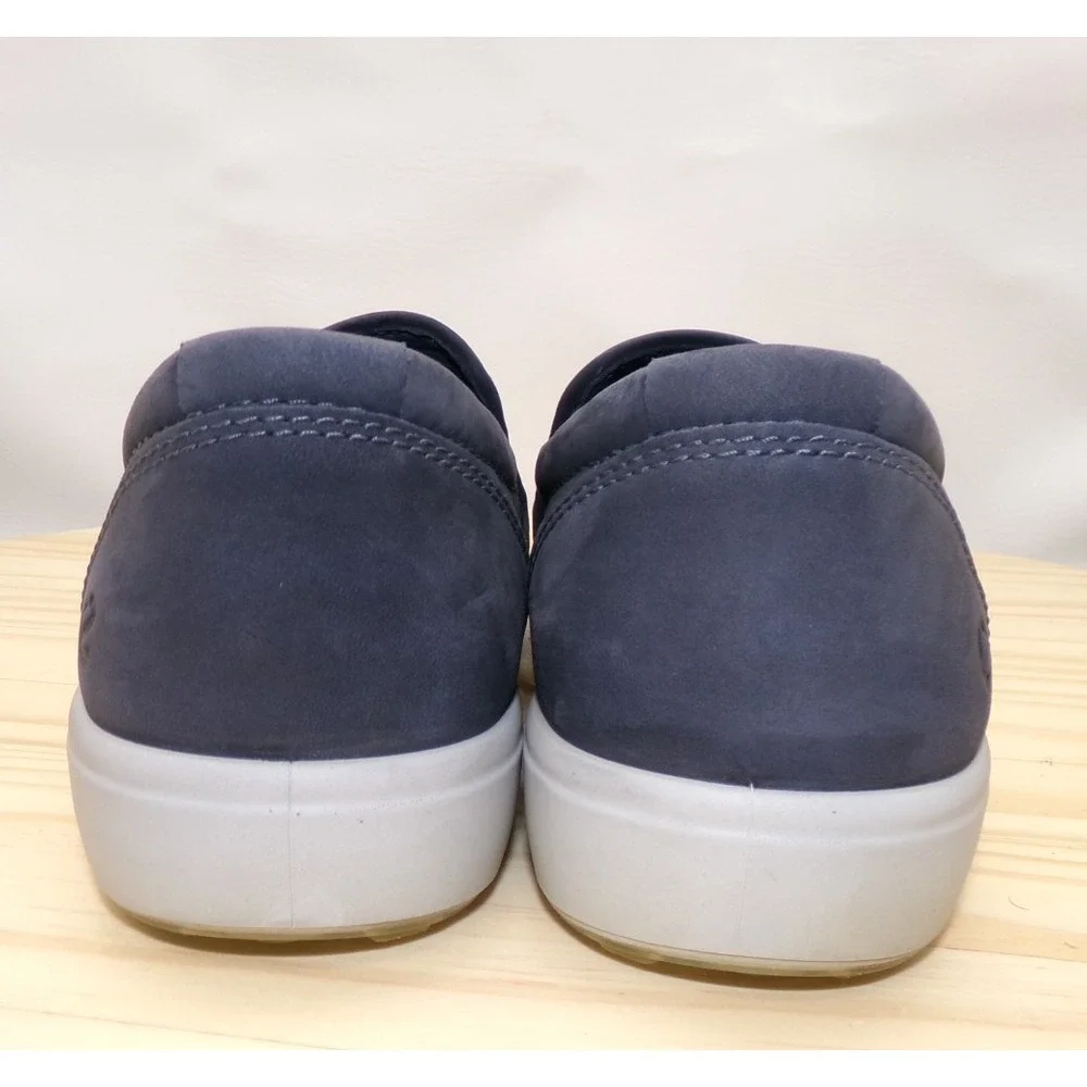ECCO‎ Soft 7 Woven Slip On Loafer Mens Blue Size 42 US 8 - 8.5 Nubuck Leather